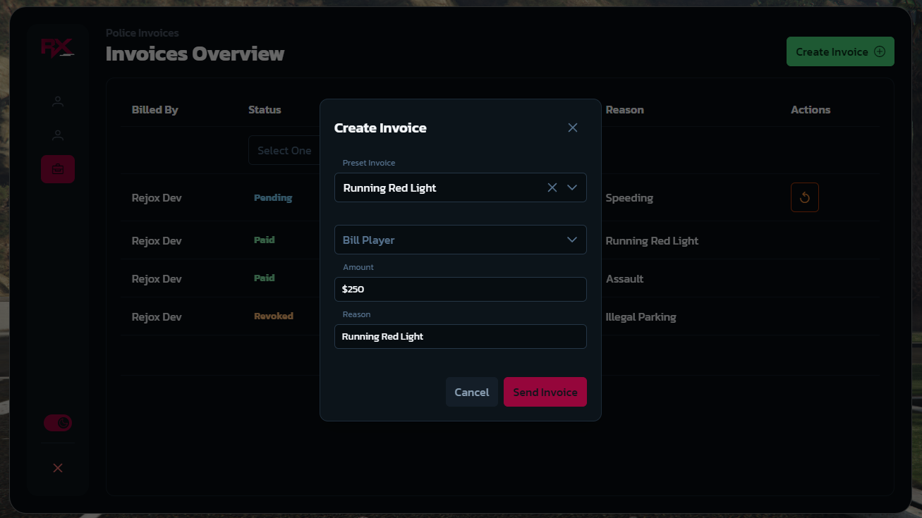 Create Invoice UI